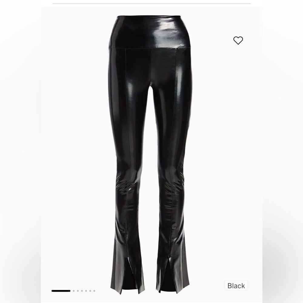 NWT Norma Kamali Spat Faux Patent-Leather Leggings flares pants Revolve M
